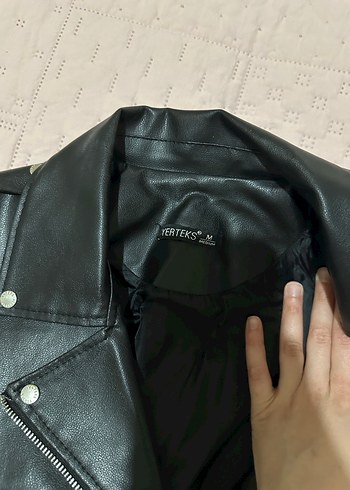 Kadın Siyah Deri Ceket - Görsel 6