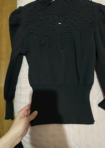 , Siyah Kadın Triko Kazak - Görsel 4