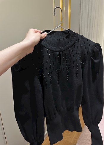 , Siyah Kadın Triko Kazak - Görsel 3