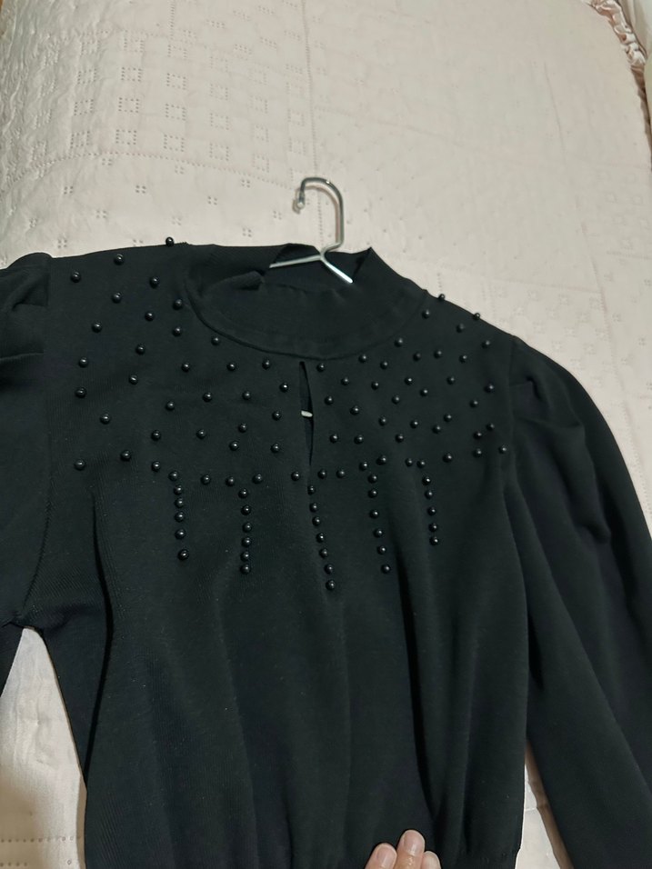 , Siyah Kadın Triko Kazak - Görsel 2