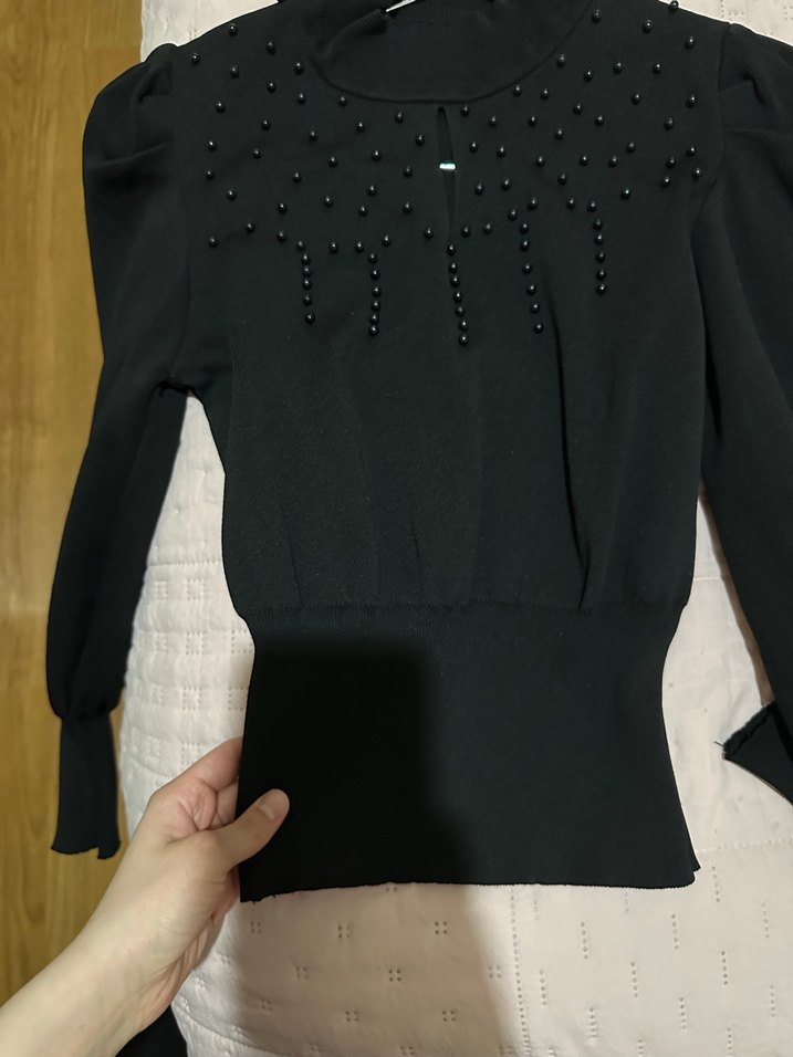 , Siyah Kadın Triko Kazak - Görsel 4