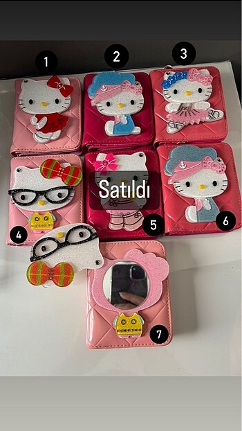 Özel tasarım Hello kitty aynalı cüzdan