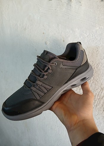 Gri Spor Erkek Sneakers Velcro Bağcıklı - Görsel 2