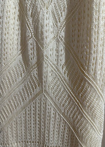 Beyaz Nakışlı Bohem Örgü Uzun Elbise - Görsel 2