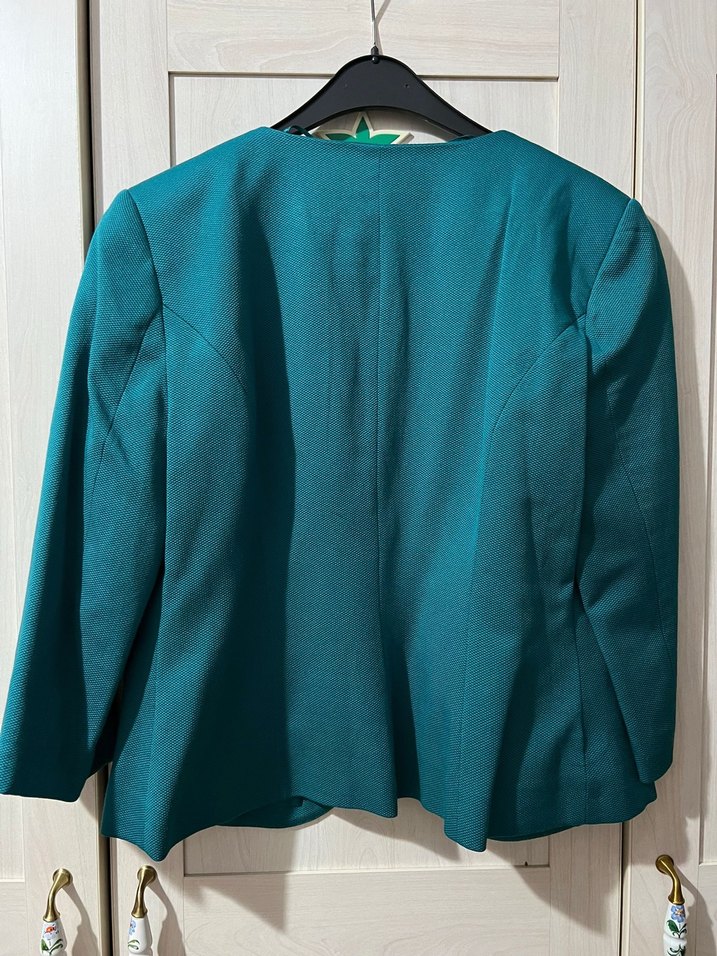 Düğmeli Turkuaz Kadın Blazer Ceket - Görsel 2