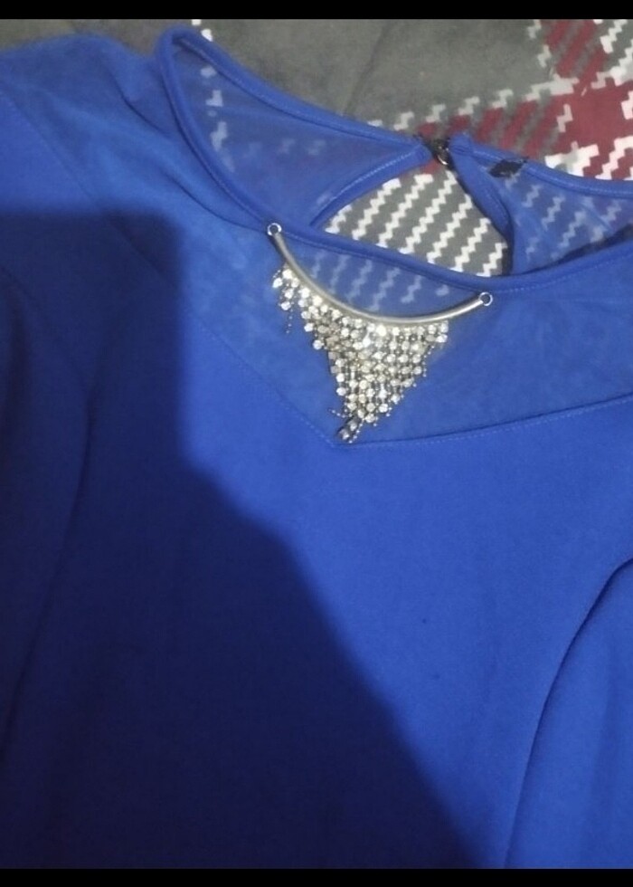 Taş detaylı uzun abiye elbise - Görsel 3