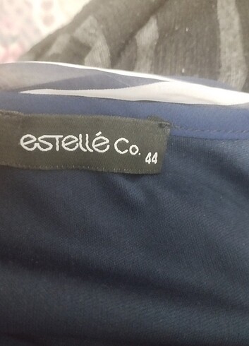 44 Beden Beli lastikli lacivert uzun elbise