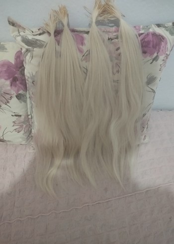 Diğer 65 cm 200 adet platin sarısı mikro kaynak saç