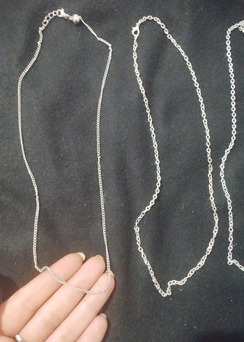 3 adet çelik zincir kolyeler - Görsel 2