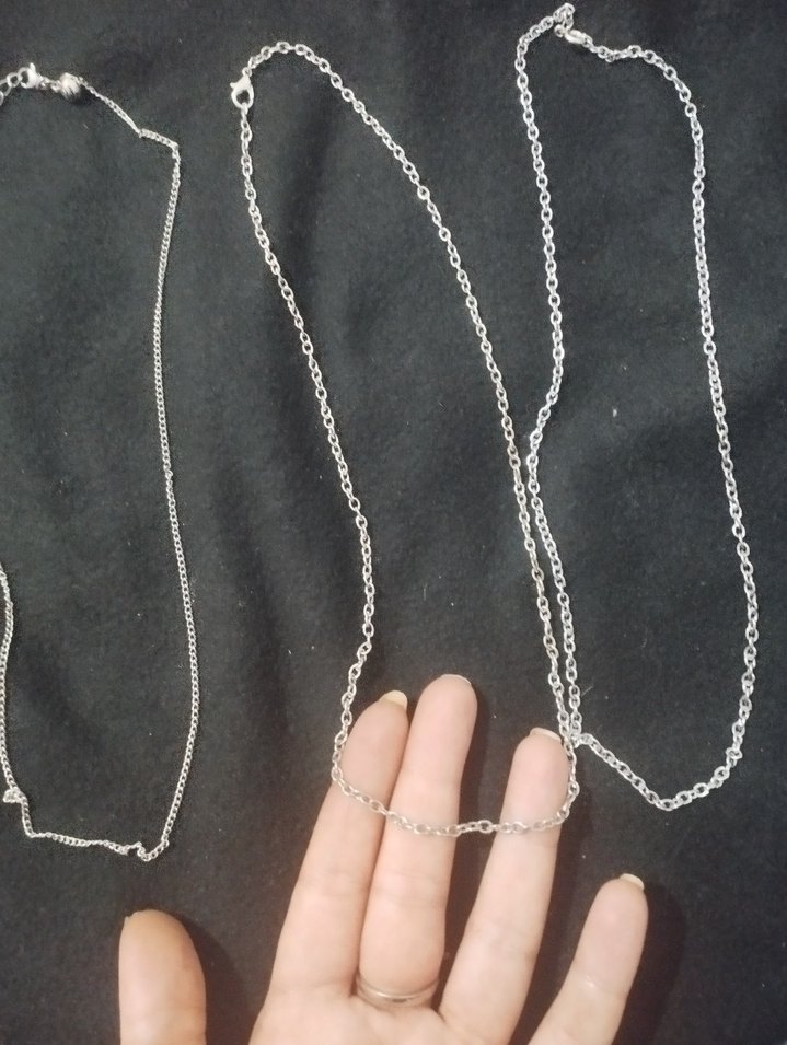 3 adet çelik zincir kolyeler - Görsel 3