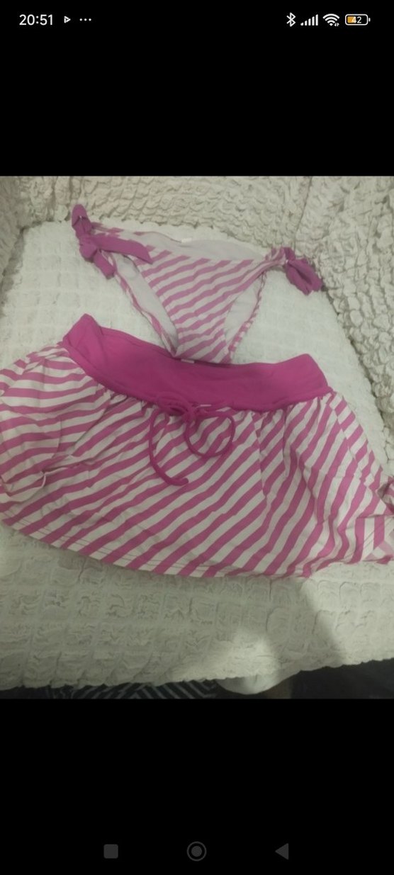 Pembe Drapeli Mini Bohem Plaj Mayo - Görsel 2