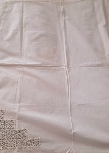 Vintage Dantel Kenarlı Pamuk Kumaş Örtü - Görsel 7