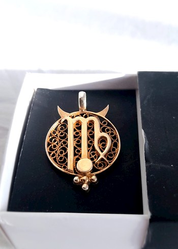 Altın Kaplı Gümüş Başak Burcu Kolye Ucu - Görsel 5