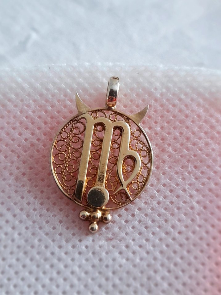 Altın Kaplı Gümüş Başak Burcu Kolye Ucu - Görsel 4