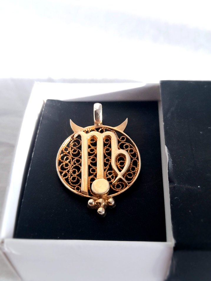 Altın Kaplı Gümüş Başak Burcu Kolye Ucu - Görsel 5