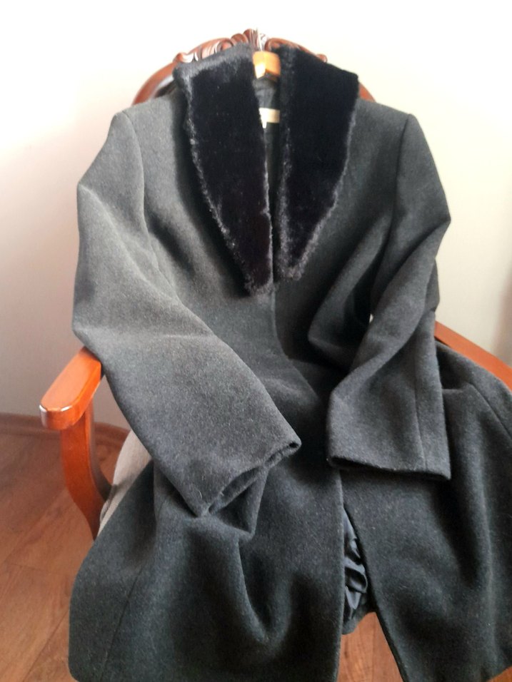 Mudo Marka Uzun Yün uzun  Kadın Manto - Görsel 3