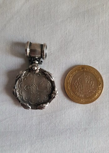 Gümüş Orjinal 2. Abdülhamid Han Osmanlı  Para Kolye - Görsel 6