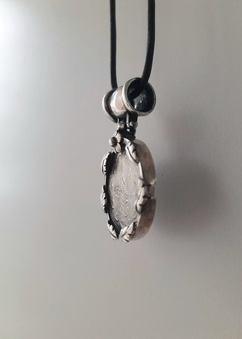 Gümüş Orjinal 2. Abdülhamid Han Osmanlı  Para Kolye - Görsel 3