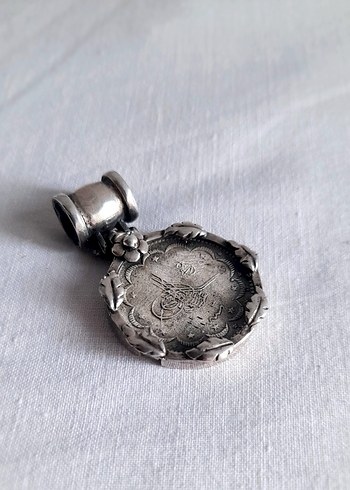 Gümüş Orjinal 2. Abdülhamid Han Osmanlı  Para Kolye - Görsel 8