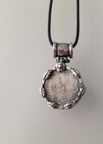 Gümüş Orjinal 2. Abdülhamid Han Osmanlı  Para Kolye - Görsel 2