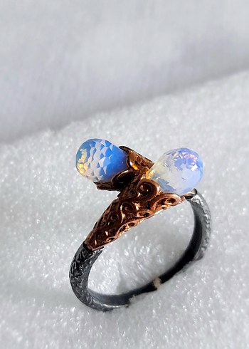 925 Ayar Aguamarin Taşlı Gümüş Yüzük - Görsel 5