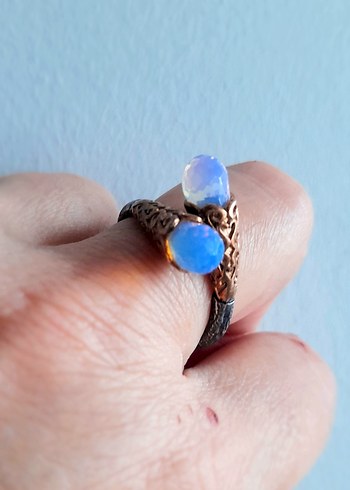 925 Ayar Aguamarin Taşlı Gümüş Yüzük - Görsel 8