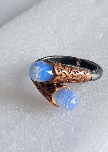 925 Ayar Aguamarin Taşlı Gümüş Yüzük - Görsel 4
