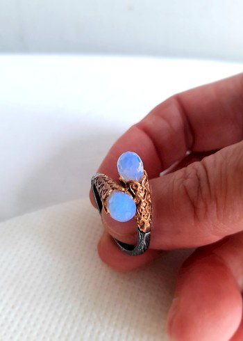925 Ayar Aguamarin Taşlı Gümüş Yüzük - Görsel 12