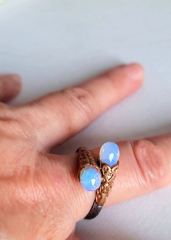 925 Ayar Aguamarin Taşlı Gümüş Yüzük - Görsel 13