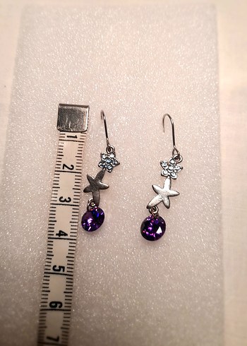 Kristal Taşlı Çiçek Detaylı Çelik Küpe - Görsel 5