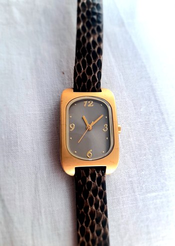 Vintage Tchibo Marka Çift dolara Deri kayışlı Kadın kol Saati - Görsel 7