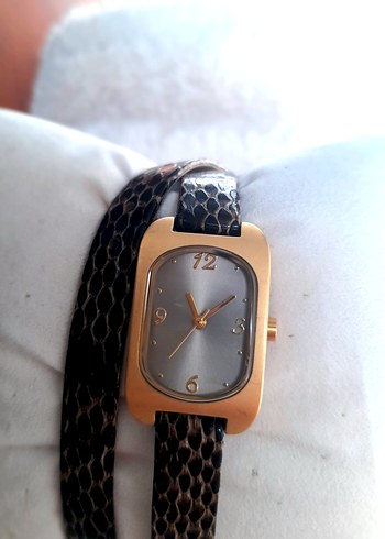 Vintage Tchibo Marka Çift dolara Deri kayışlı Kadın kol Saati - Görsel 6