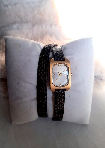 Vintage Tchibo Marka Çift dolara Deri kayışlı Kadın kol Saati - Görsel 4