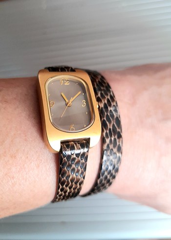 Vintage Tchibo Marka Çift dolara Deri kayışlı Kadın kol Saati - Görsel 8