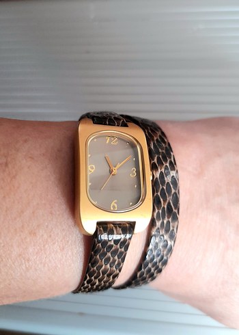 Vintage Tchibo Marka Çift dolara Deri kayışlı Kadın kol Saati - Görsel 11