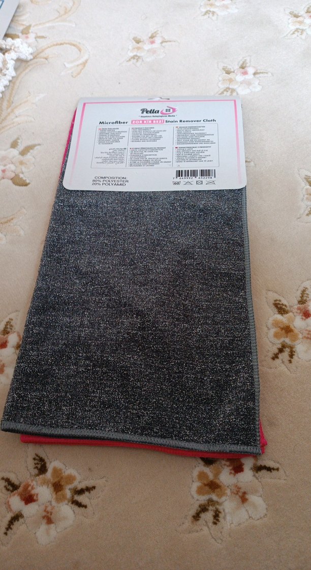 Pella Mikrofiber Pembe ve Gri Mutfak Bezi - Görsel 2