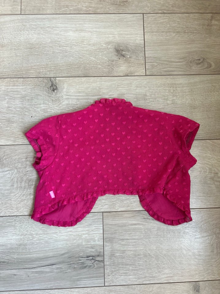 Lc wakiki marka Kız Çocuk Pembe Kısa Kollu İşlemeli Bolero - Görsel 3