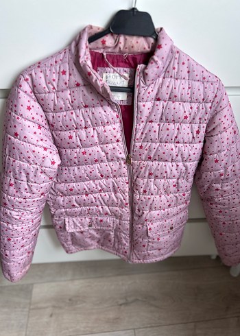 Mango marka Kız Çocuk Pembe Desenli Fermuarlı Mont