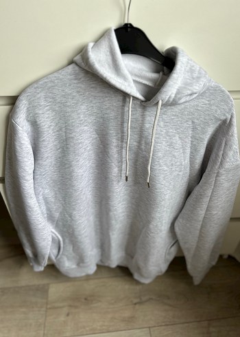 Sıfır yeni Kadın Gri Kapüşonlu Sweatshirt