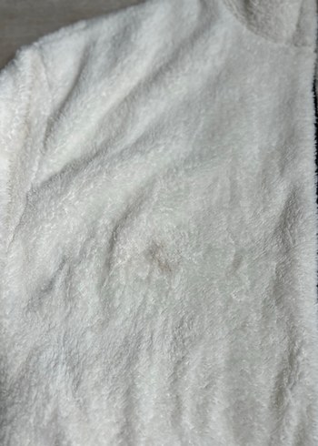 Diğer Kadın Beyaz Peluş Fermuarlı Ceket