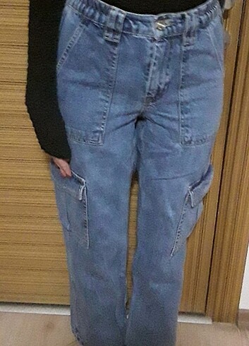 Urban kargo cepli jean pantolon 
