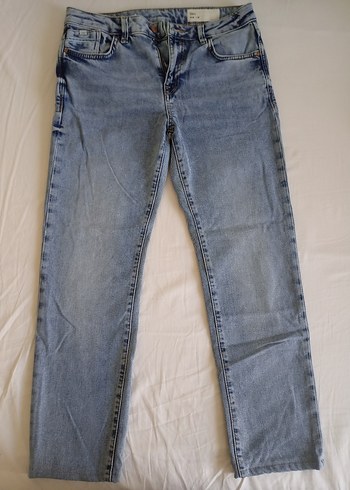 Kadın mavi Midi Boy slim fit Denim Jean