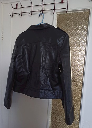 38 Beden siyah Renk Siyah Kadın Deri Biker Ceket