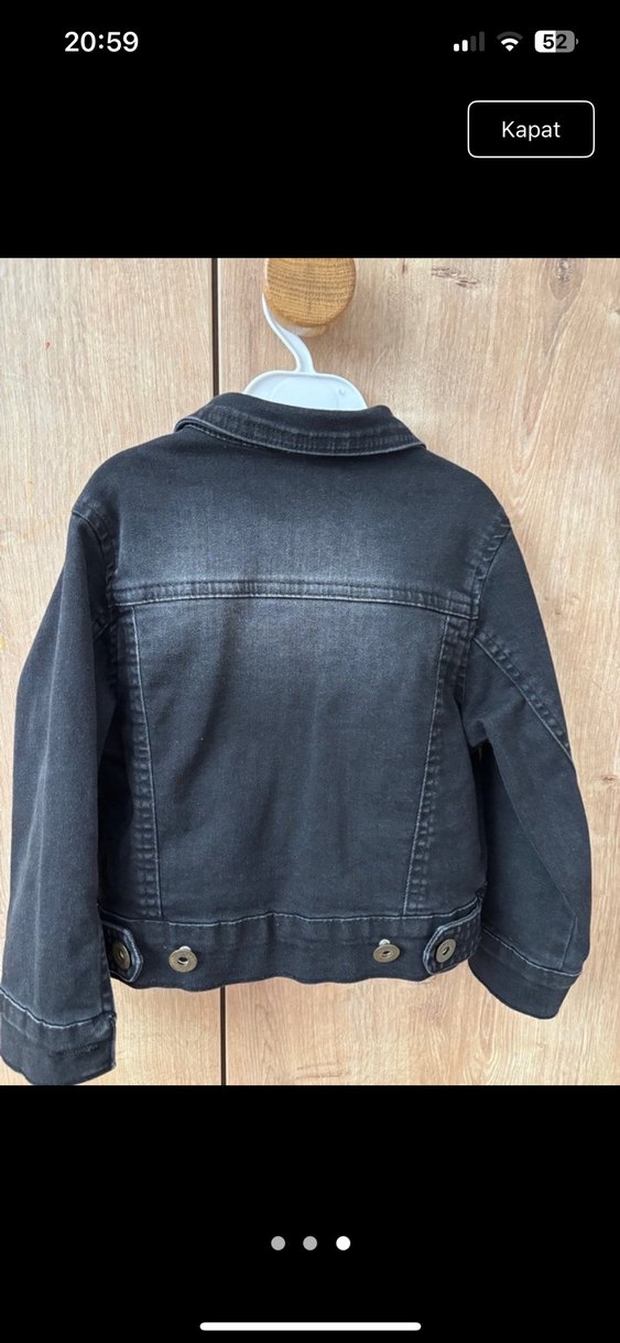 Civil Kız Çocuk Füme Düğmeli Denim Ceket - Görsel 3