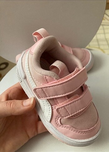 Puma Kız Çocuk Pudra Pembe Cırt Cırtlı Spor Ayakkabı - Görsel 2
