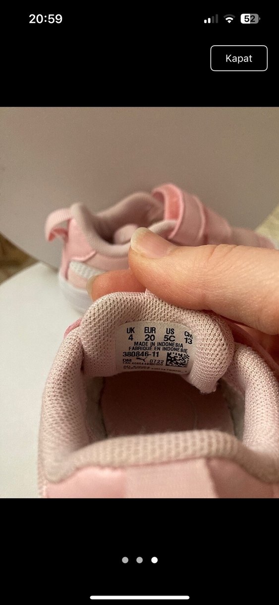 Puma Kız Çocuk Pudra Pembe Cırt Cırtlı Spor Ayakkabı - Görsel 3