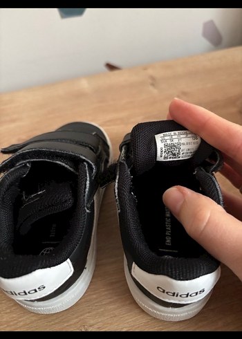 21 Beden siyah Renk Unisex Çocuk Siyah Çizgili Spor Ayakkabı