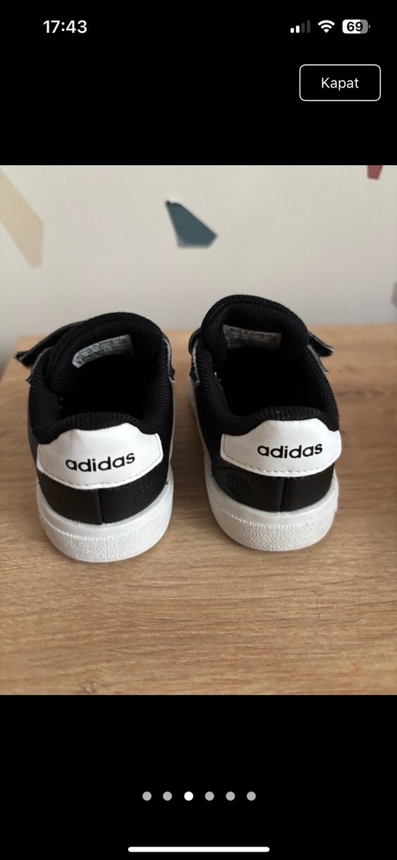 Unisex Çocuk Siyah Çizgili Spor Ayakkabı - Görsel 3