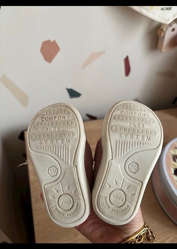 19 Beden Kız Bebek Pembe İlk Adım Ayakkabısı Velcro