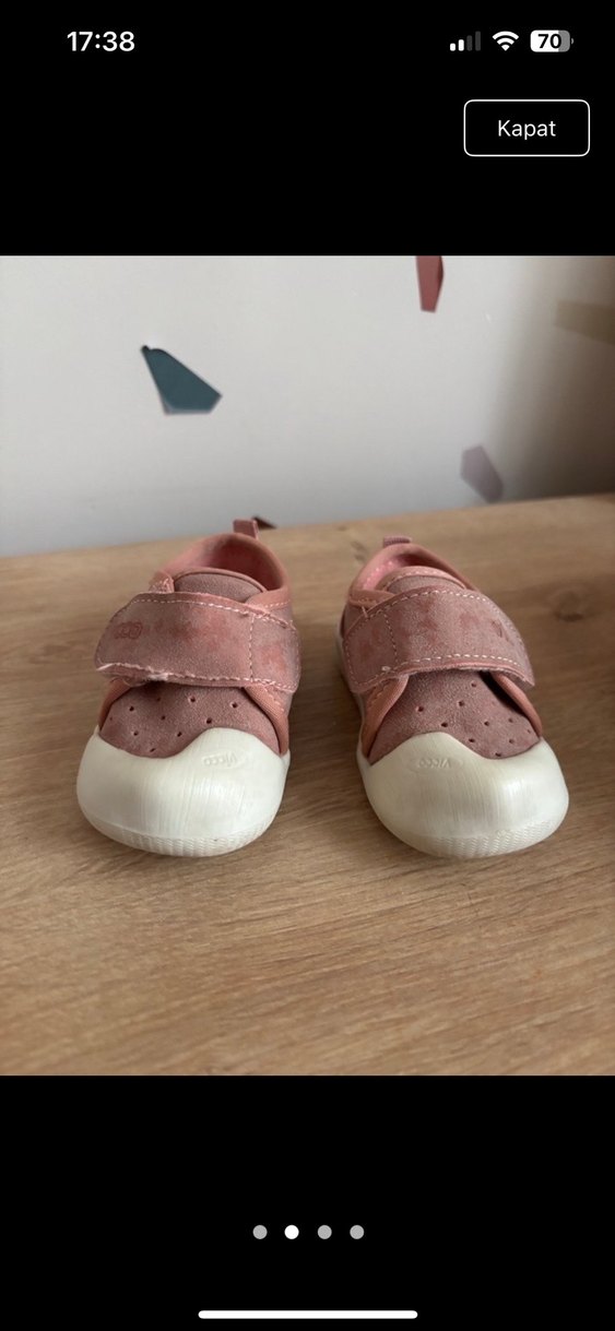 Kız Bebek Pembe İlk Adım Ayakkabısı Velcro - Görsel 2